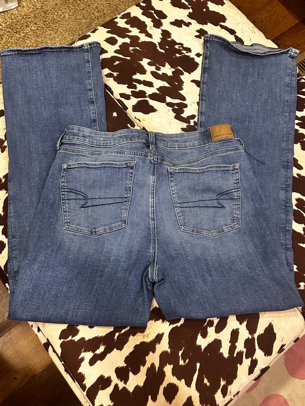 American Eagle Outfitters Women's Wide Leg Jeans - Medium Blue - Picture 2 of 7